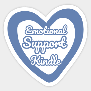 Emotional Support Kindle Blue - Text On Hollow Heart Sticker